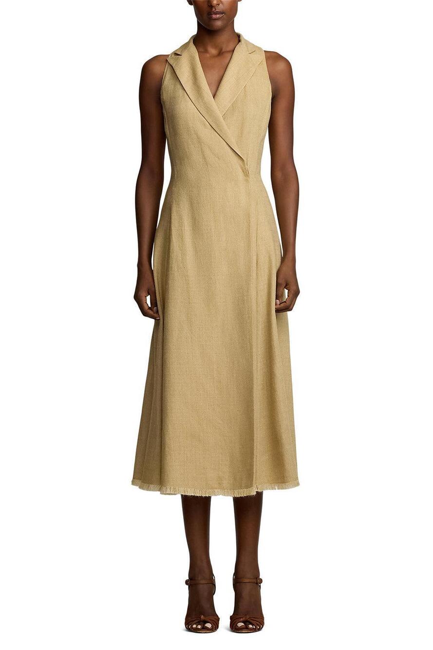 Ralph Lauren Womens Alecia Double Breasted Midi Dress in Lux Tan 10